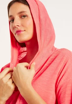 Maison Montagut T-Shirts>Sweat A Capuche En Lin Flamme - Pivoine