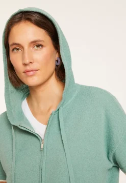 Maison Montagut Pulls>Sweat Zippe Manches Courtes En Coton Brosse - Mackenzie