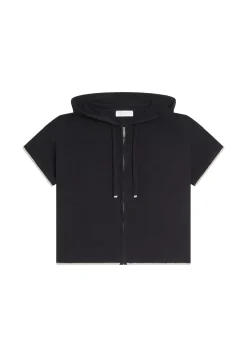 Maison Montagut Pulls>Sweat Zippe Manches Courtes En Coton Brosse - Mackenzie