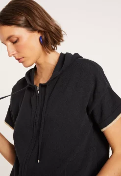 Maison Montagut Pulls>Sweat Zippe Manches Courtes En Coton Brosse - Mackenzie