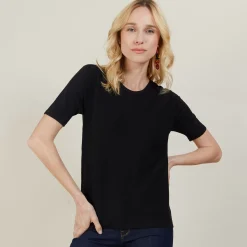 Maison Montagut T-Shirts>Top Femme En Laine Et Soie - Alex