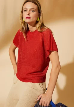 Maison Montagut T-Shirts>T-Shirt A Cotes En Fil Lumiere - Malory