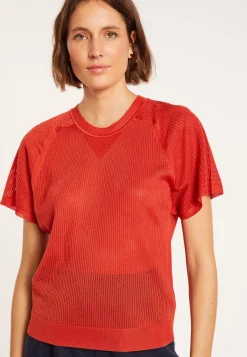 Maison Montagut T-Shirts>T-Shirt A Cotes En Fil Lumiere - Malory