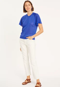 Maison Montagut T-Shirts>T-Shirt A Cotes En Fil Lumiere - Malory