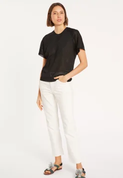 Maison Montagut T-Shirts>T-Shirt A Cotes En Fil Lumiere - Malory