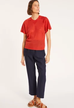 Maison Montagut T-Shirts>T-Shirt A Cotes En Fil Lumiere - Malory