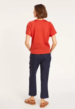 Maison Montagut T-Shirts>T-Shirt A Cotes En Fil Lumiere - Malory