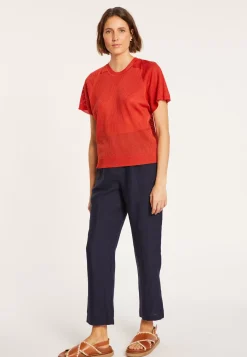 Maison Montagut T-Shirts>T-Shirt A Cotes En Fil Lumiere - Malory