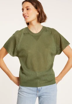 Maison Montagut T-Shirts>T-Shirt A Cotes En Fil Lumiere - Malory