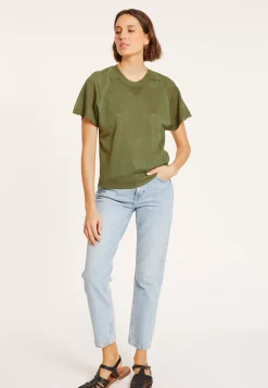 Maison Montagut T-Shirts>T-Shirt A Cotes En Fil Lumiere - Malory