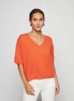 Maison Montagut T-Shirts>T-Shirt A Manches Coudes En Cachemire Light - Solange