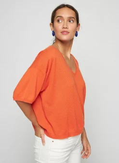 Maison Montagut T-Shirts>T-Shirt A Manches Coudes En Cachemire Light - Solange