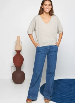 Maison Montagut T-Shirts>T-Shirt A Manches Coudes En Cachemire Light - Solange