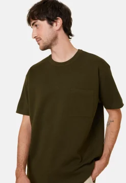 Maison Montagut T-Shirts>T-Shirt Ample Avec Poche En Laine Merinos - Florentin