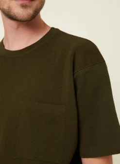 Maison Montagut T-Shirts>T-Shirt Ample Avec Poche En Laine Merinos - Florentin