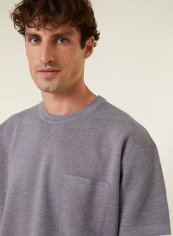 Maison Montagut T-Shirts>T-Shirt Ample Avec Poche En Laine Merinos - Florentin
