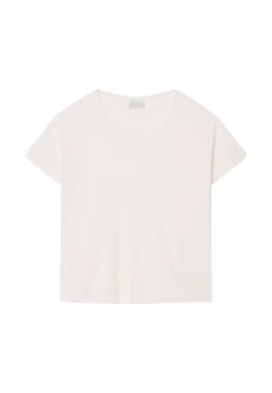 Maison Montagut T-Shirts>T-Shirt Ample Col Rond En Lin Flamme - Pavot
