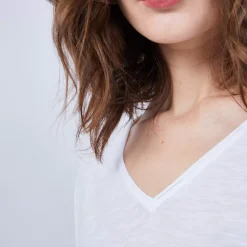 Maison Montagut T-Shirts>T-Shirt Ample Col V - Malou