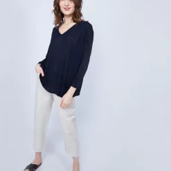 Maison Montagut T-Shirts>T-Shirt Ample Col V - Malou
