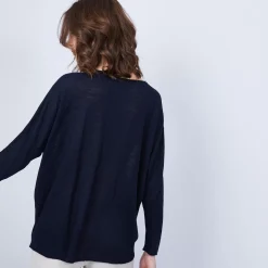 Maison Montagut T-Shirts>T-Shirt Ample Col V - Malou