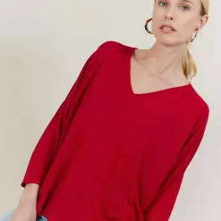 Maison Montagut T-Shirts>T-Shirt Ample En Lin Flamme - Balou
