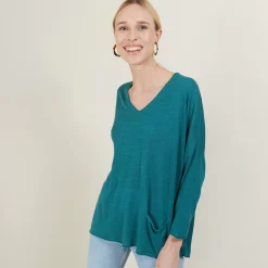 Maison Montagut T-Shirts>T-Shirt Ample En Lin Flamme - Balou