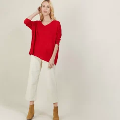 Maison Montagut T-Shirts>T-Shirt Ample En Lin Flamme - Balou