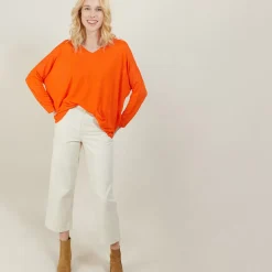 Maison Montagut T-Shirts>T-Shirt Ample En Lin Flamme - Balou