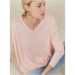 Maison Montagut T-Shirts>T-Shirt Ample En Lin Flamme - Balou