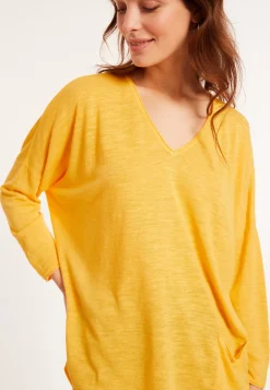 Maison Montagut T-Shirts>T-Shirt Ample En Lin Flamme - Balou