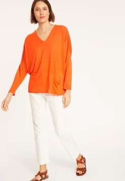 Maison Montagut T-Shirts>T-Shirt Ample En Lin Flamme - Balou