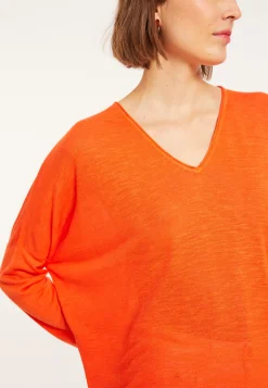 Maison Montagut T-Shirts>T-Shirt Ample En Lin Flamme - Balou