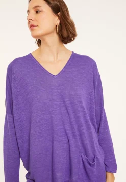 Maison Montagut T-Shirts>T-Shirt Ample En Lin Flamme - Balou