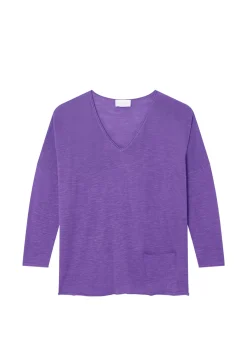 Maison Montagut T-Shirts>T-Shirt Ample En Lin Flamme - Balou