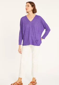 Maison Montagut T-Shirts>T-Shirt Ample En Lin Flamme - Balou
