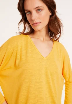 Maison Montagut T-Shirts>T-Shirt Ample En Lin Flamme - Balou