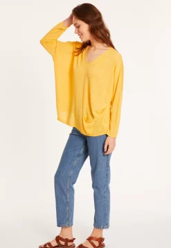 Maison Montagut T-Shirts>T-Shirt Ample En Lin Flamme - Balou