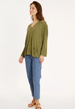 Maison Montagut T-Shirts>T-Shirt Ample En Lin Flamme - Balou