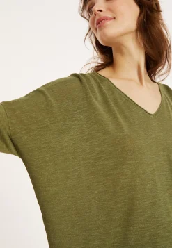 Maison Montagut T-Shirts>T-Shirt Ample En Lin Flamme - Balou
