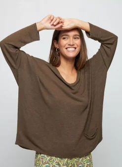 Maison Montagut T-Shirts>T-Shirt Ample En Lin Flamme - Balou