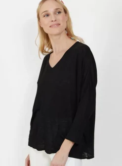 Maison Montagut T-Shirts>T-Shirt Ample En Lin Flamme - Balou
