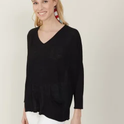 Maison Montagut T-Shirts>T-Shirt Ample En Lin Flamme - Balou