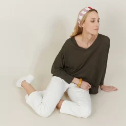 Maison Montagut T-Shirts>T-Shirt Ample En Lin Flamme - Balou