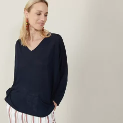 Maison Montagut T-Shirts>T-Shirt Ample En Lin Flamme - Balou