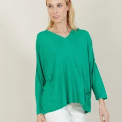 Maison Montagut T-Shirts>T-Shirt Ample En Lin Flamme - Balou