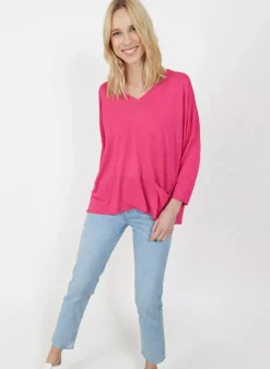 Maison Montagut T-Shirts>T-Shirt Ample En Lin Flamme - Balou