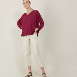 Maison Montagut T-Shirts>T-Shirt Ample En Lin Flamme - Balou