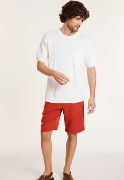 Maison Montagut T-Shirts>T-Shirt Ample En Lin Flamme - Deon