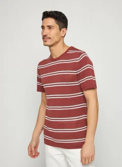 Maison Montagut T-Shirts>T-Shirt A Rayures En Lin Flamme - Remi
