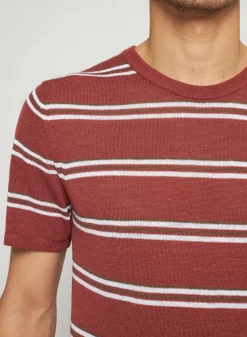 Maison Montagut T-Shirts>T-Shirt A Rayures En Lin Flamme - Remi